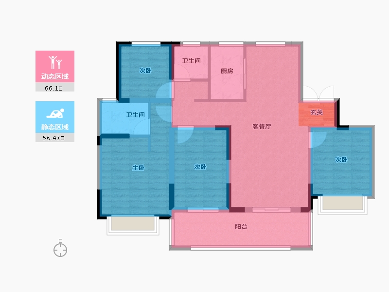 浙江省-台州市-佳源壹号公馆-110.00-户型库-动静分区