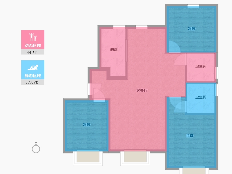 天津-天津市-招商果岭-73.48-户型库-动静分区