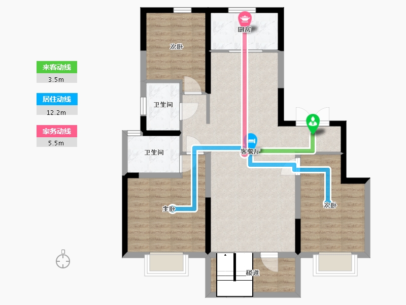 陕西省-西安市-中铁琉森水岸-89.63-户型库-动静线