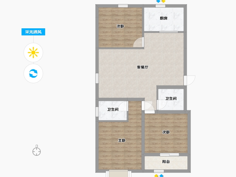 河北省-承德市-泰悦府-80.98-户型库-采光通风