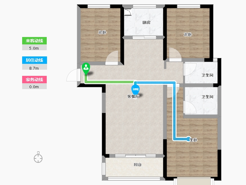 陕西省-榆林市-巨威金水岸熙岸-95.21-户型库-动静线