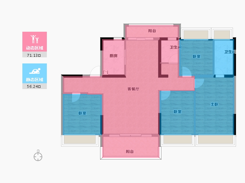 江苏省-南京市-碧桂园城市花园-114.00-户型库-动静分区