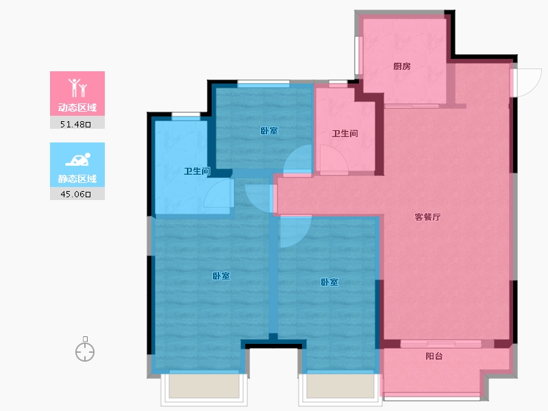 江苏省-苏州市-橡树澜湾花园-86.00-户型库-动静分区