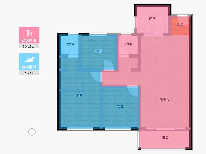 陕西省-咸阳市-新理城-75.10-户型库-动静分区