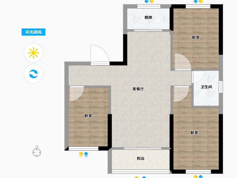 甘肃省-天水市-明昊和府-80.43-户型库-采光通风