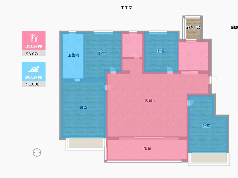 江苏省-苏州市-山樾云庭-100.00-户型库-动静分区