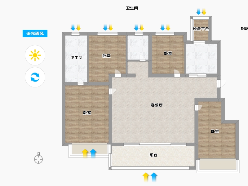 江苏省-苏州市-山樾云庭-100.00-户型库-采光通风