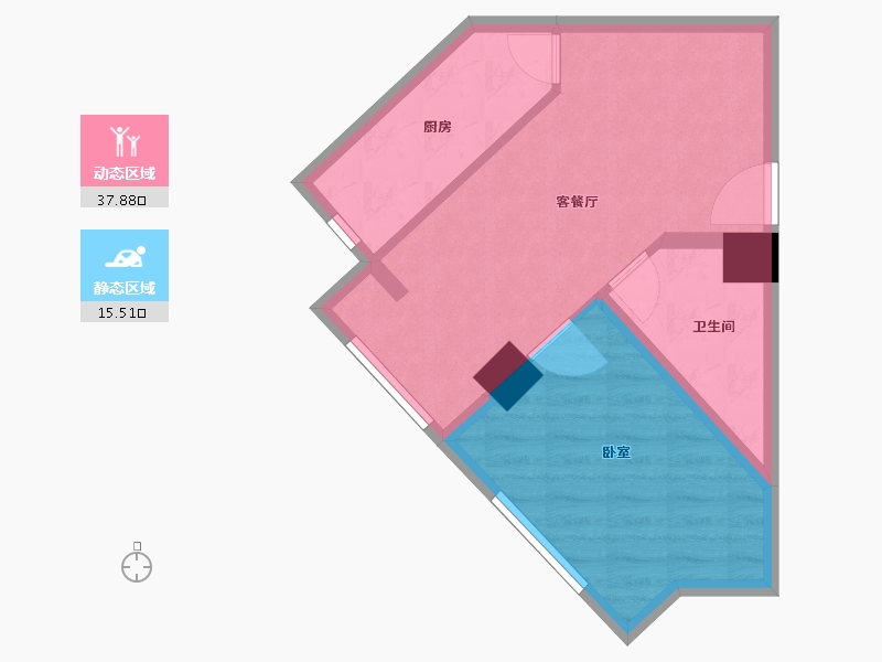 陕西省-西安市-当代宏府MOMΛ-46.74-户型库-动静分区