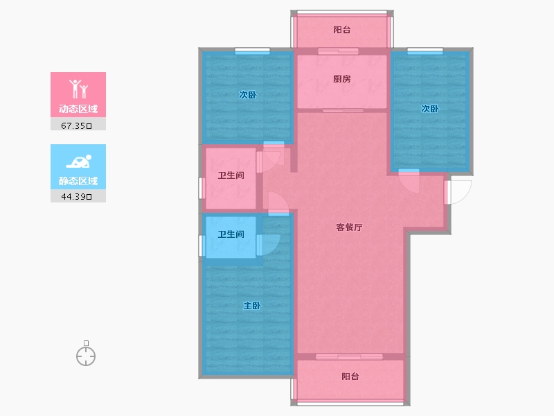 河北省-保定市-尚层名筑三期-99.32-户型库-动静分区