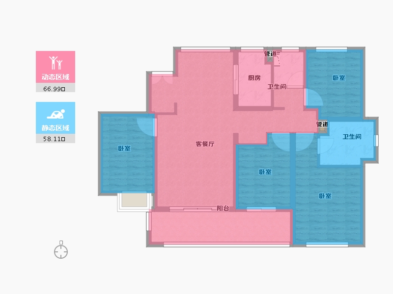 江苏省-苏州市-大河华章花园-112.01-户型库-动静分区