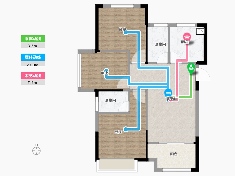 江苏省-苏州市-亨通吴越锦绣-86.00-户型库-动静线