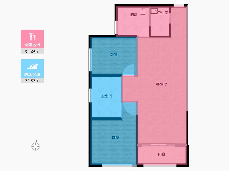 甘肃省-兰州市-普天格兰绿都-80.21-户型库-动静分区