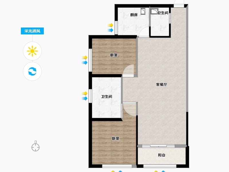 甘肃省-兰州市-普天格兰绿都-80.21-户型库-采光通风