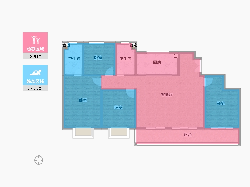 江苏省-无锡市-融创运河映-114.01-户型库-动静分区