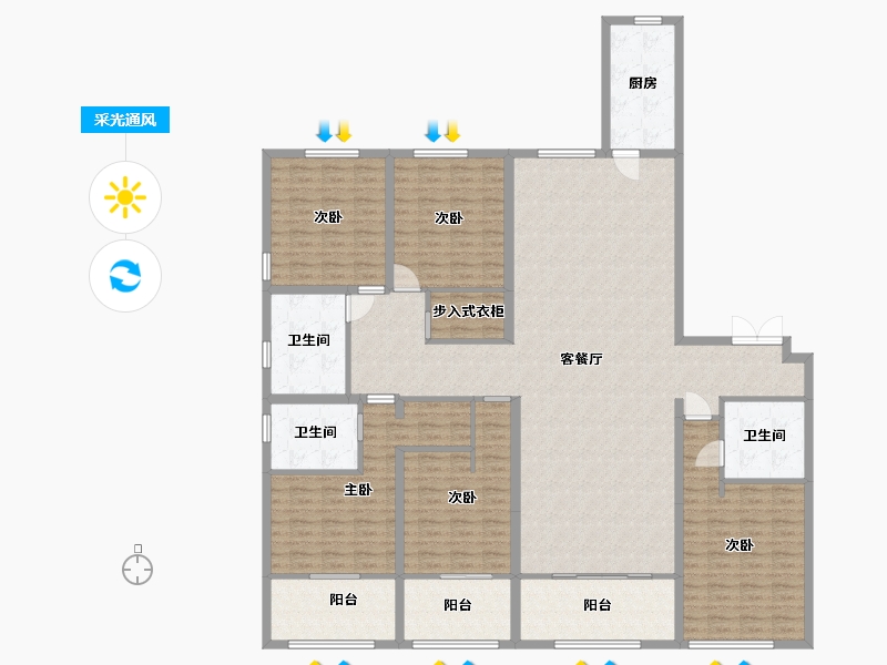 江苏省-盐城市-荣悦华府-195.95-户型库-采光通风