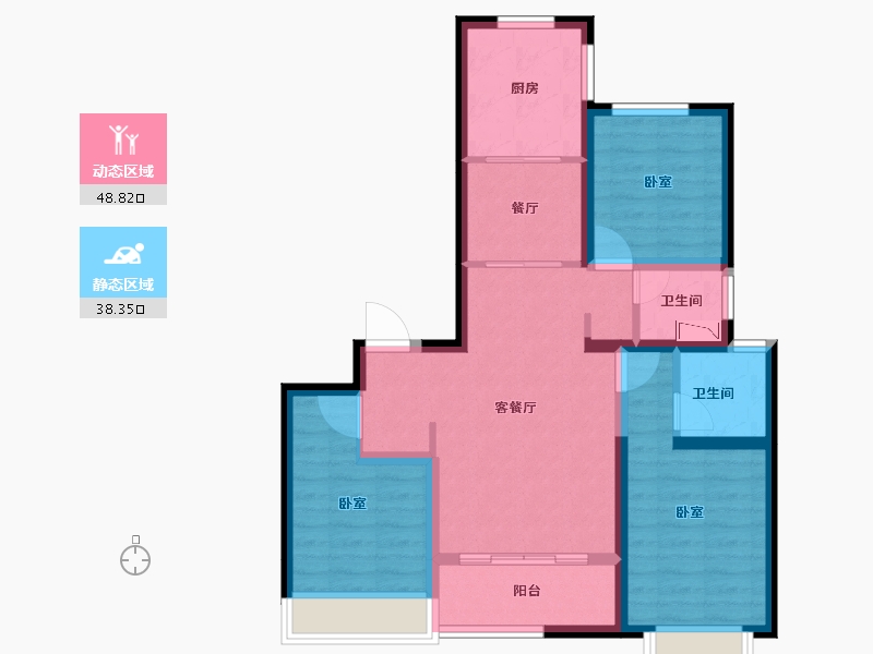 甘肃省-天水市-佳朗园-76.30-户型库-动静分区