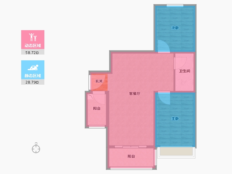 陕西省-西安市-荣城府邸-78.78-户型库-动静分区