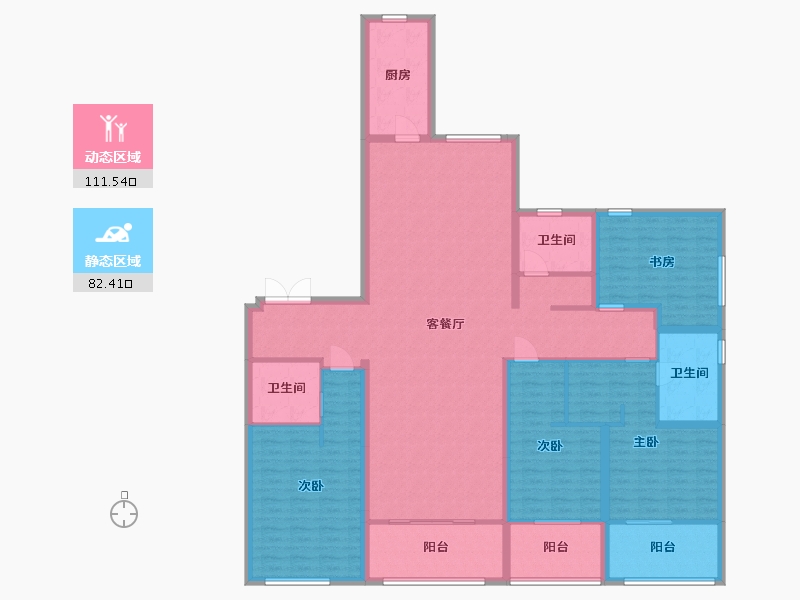 江苏省-盐城市-荣悦华府-175.59-户型库-动静分区