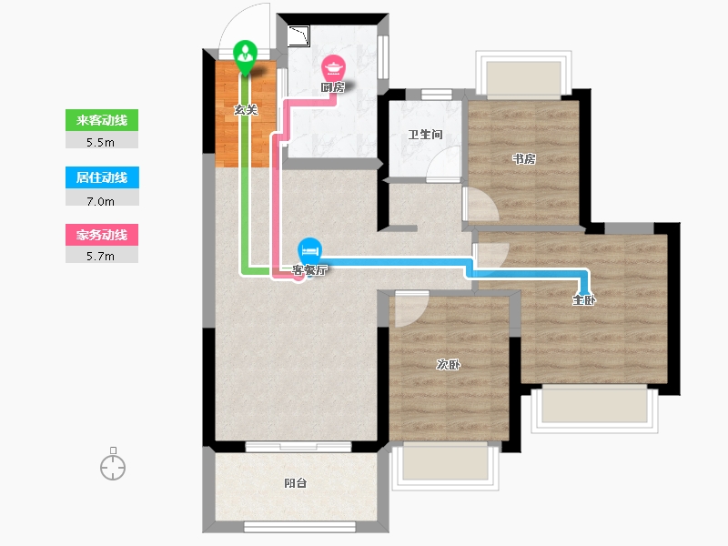 江苏省-南京市-紫樾府-71.00-户型库-动静线