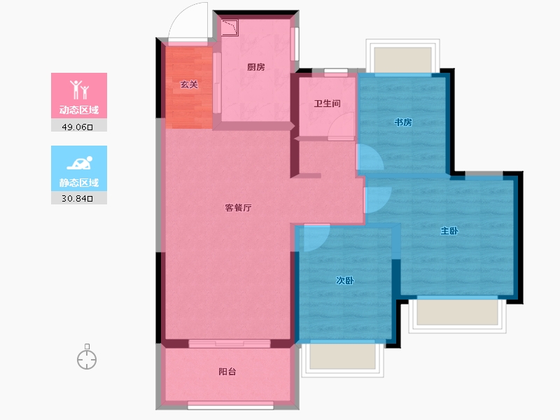 江苏省-南京市-紫樾府-71.00-户型库-动静分区