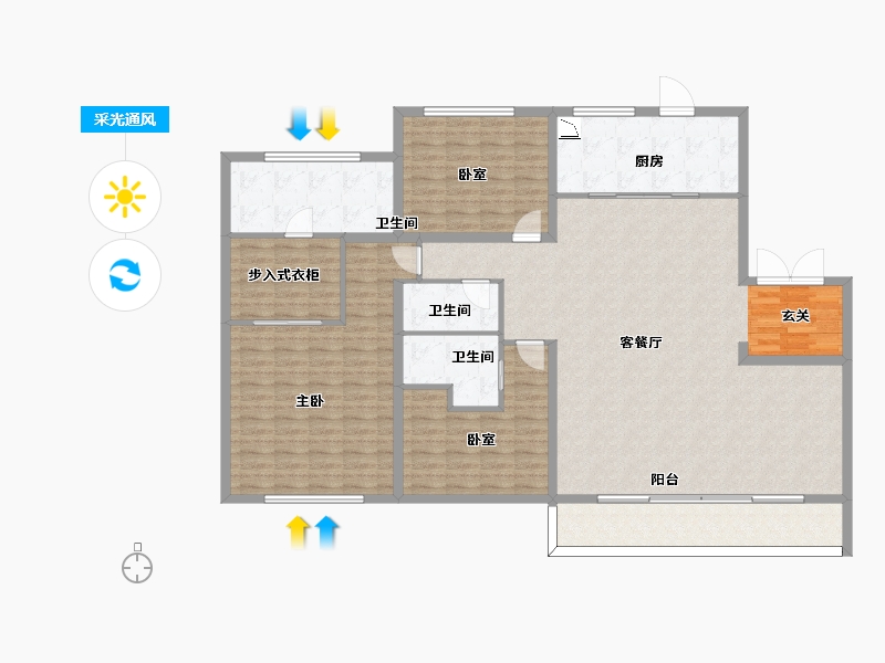 江苏省-苏州市-云玺湖滨商务广场-166.01-户型库-采光通风