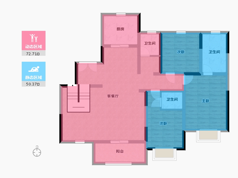 陕西省-西安市-中铁琉森水岸-109.50-户型库-动静分区