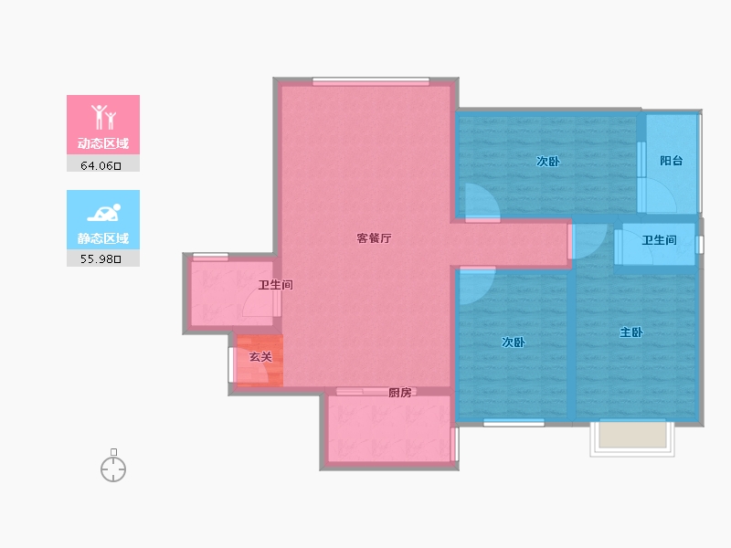 陕西省-宝鸡市-蟠龙观邸-108.01-户型库-动静分区