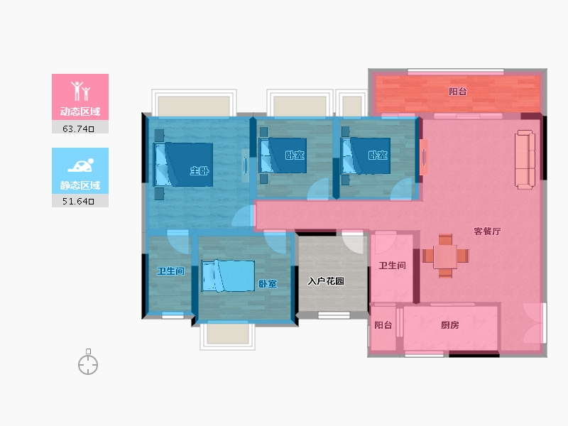 广西壮族自治区-百色市-德能盛世靖城-110.17-户型库-动静分区