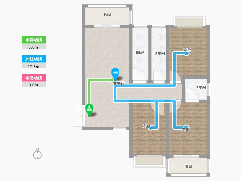 陕西省-安康市-新强·怡景苑-107.50-户型库-动静线