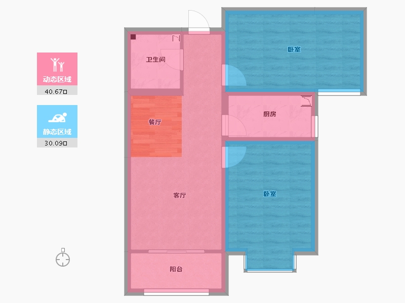 甘肃省-兰州市-津华格林兰-62.62-户型库-动静分区