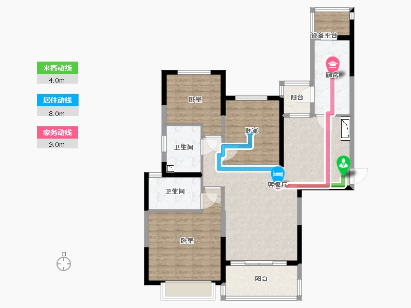 江苏省-苏州市-苏州恒大悦珑湾-103.50-户型库-动静线