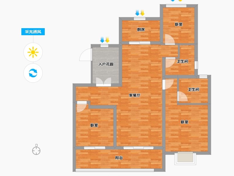 江苏省-常州市-旭辉铂悦天宁-100.99-户型库-采光通风