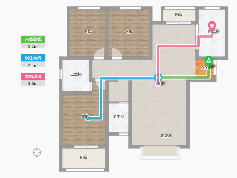 陕西省-宝鸡市-锦业府-110.11-户型库-动静线