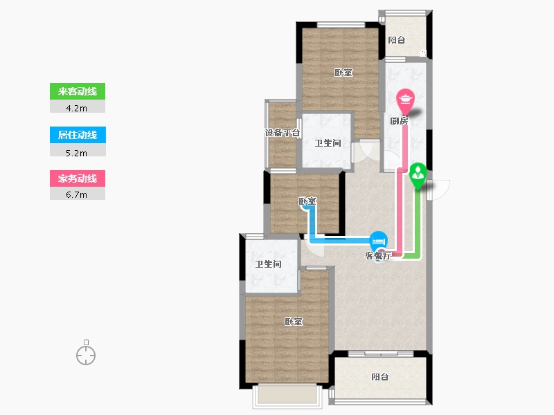 江苏省-苏州市-苏州恒大悦珑湾-96.95-户型库-动静线