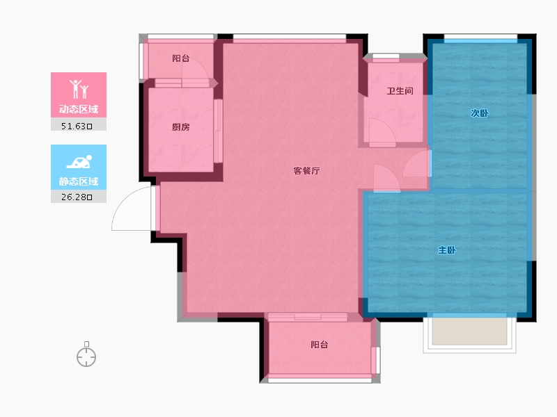 江苏省-苏州市-水漾花城花苑-70.00-户型库-动静分区