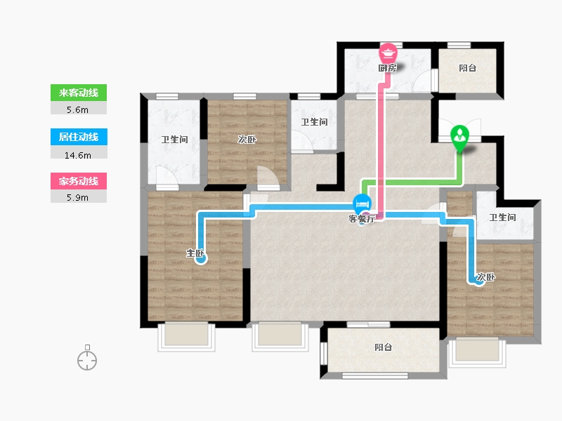 陕西省-西安市-中铁琉森水岸-108.47-户型库-动静线