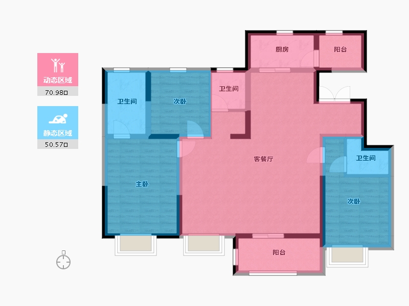 陕西省-西安市-中铁琉森水岸-108.47-户型库-动静分区