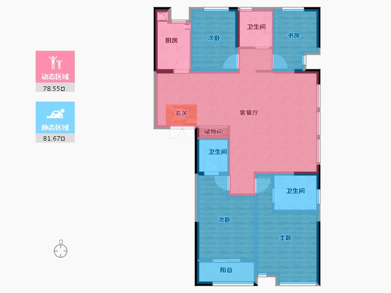 江苏省-常州市-凯纳公馆-144.65-户型库-动静分区