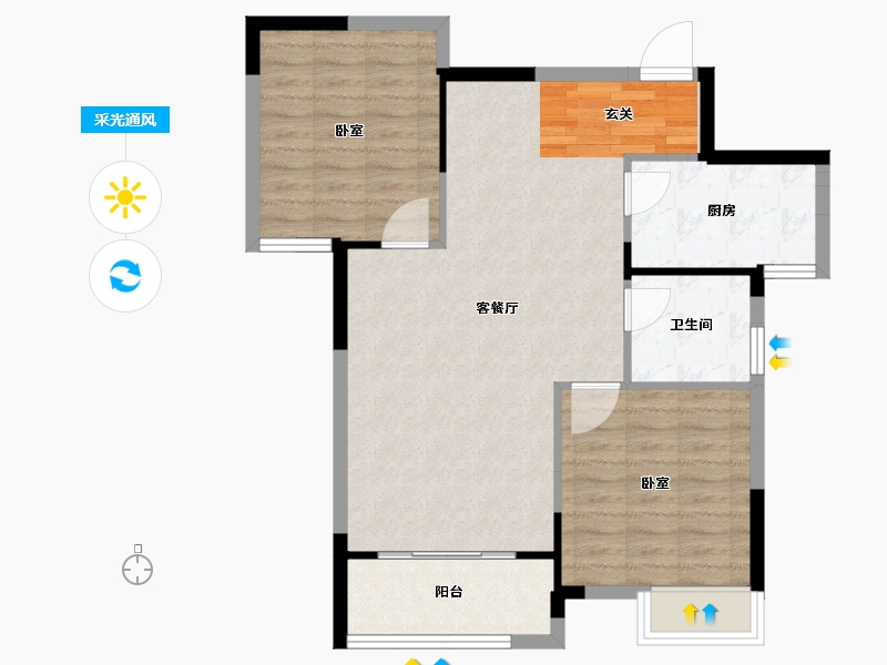 陕西省-汉中市-汉变新世界-79.06-户型库-采光通风