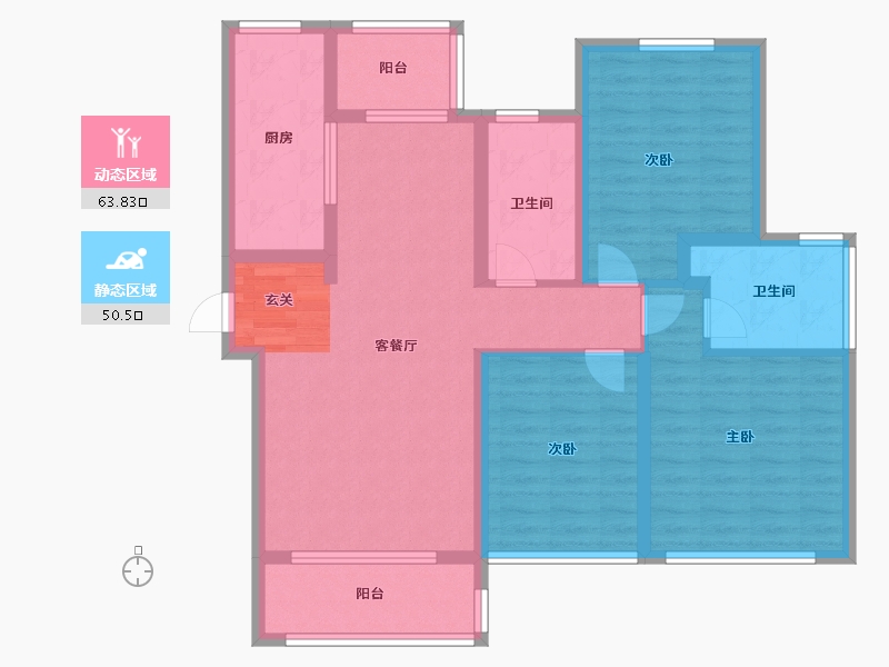 江苏省-苏州市-仁恒 四季和鸣雅园-102.01-户型库-动静分区