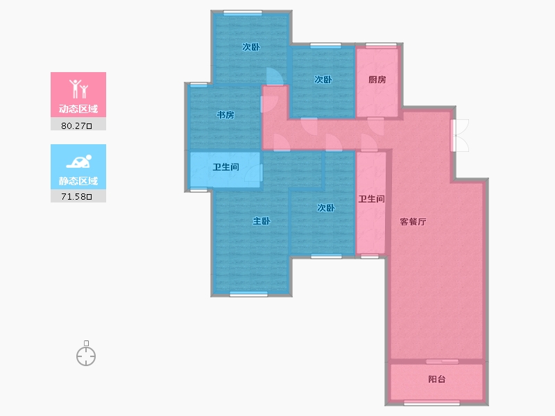 陕西省-安康市-香城艺境-137.83-户型库-动静分区