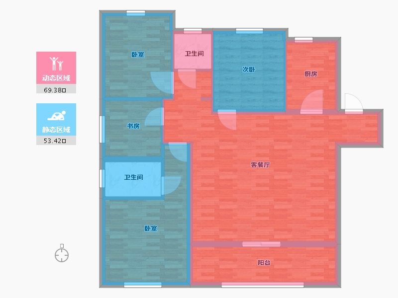 陕西省-西安市-中南菩悦东望城-110.96-户型库-动静分区