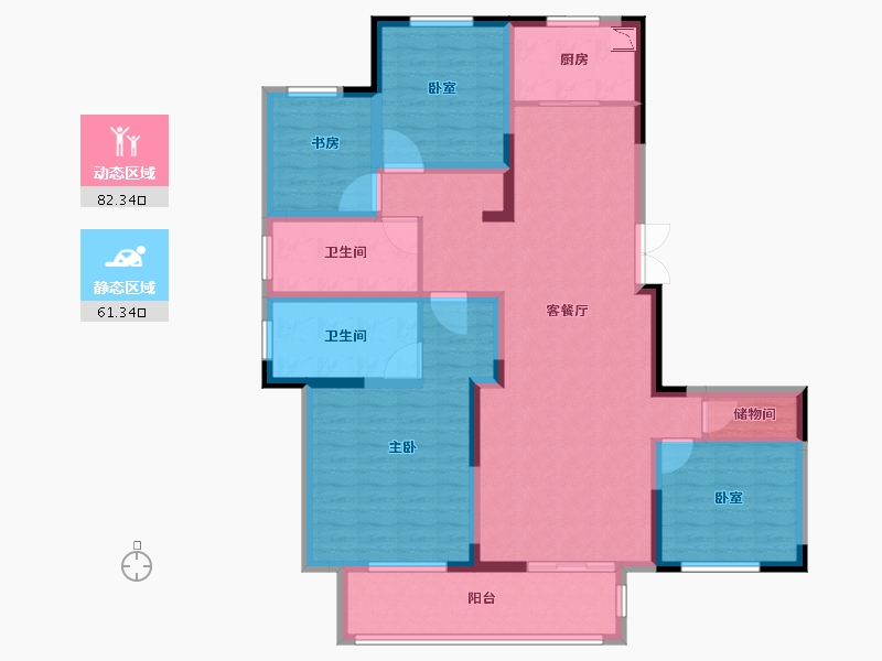 江苏省-扬州市-砂之船奥莱宝雅新天地-128.01-户型库-动静分区