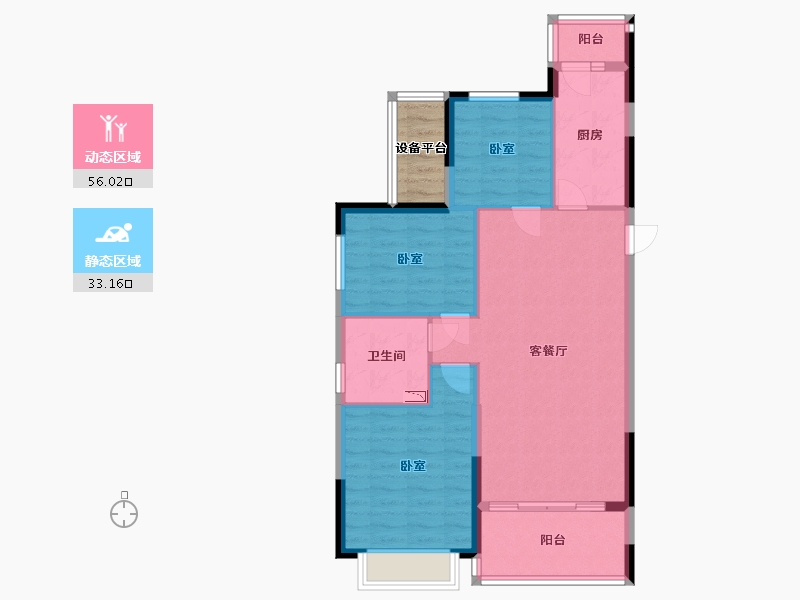 江苏省-苏州市-苏州恒大悦珑湾-83.93-户型库-动静分区