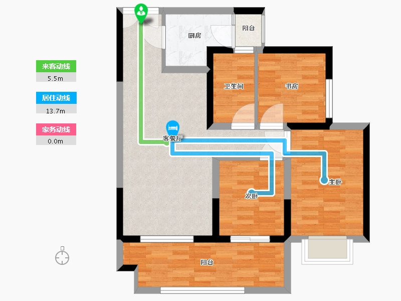 陕西省-西安市-中铁琉森水岸-73.00-户型库-动静线