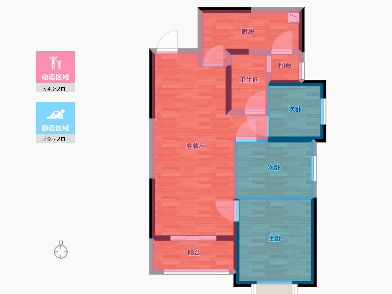 陕西省-西安市-西安恒大雅苑-75.21-户型库-动静分区