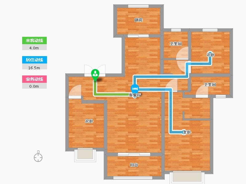 陕西省-西安市-盈泰水岸东方-104.36-户型库-动静线