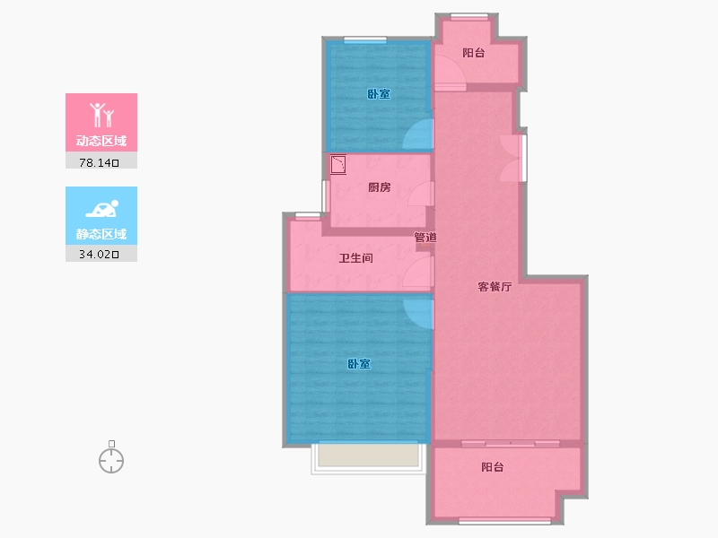 江苏省-扬州市-佳源珑境-101.80-户型库-动静分区