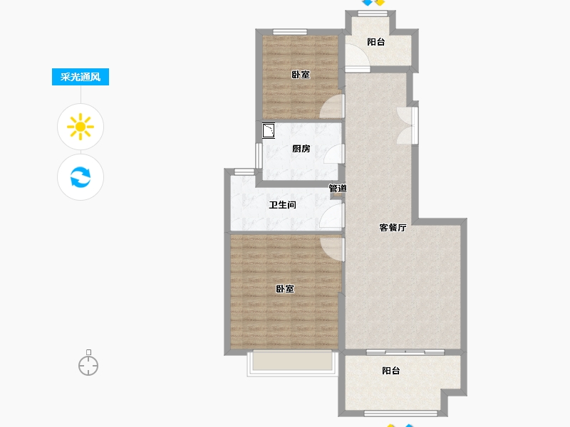 江苏省-扬州市-佳源珑境-101.80-户型库-采光通风