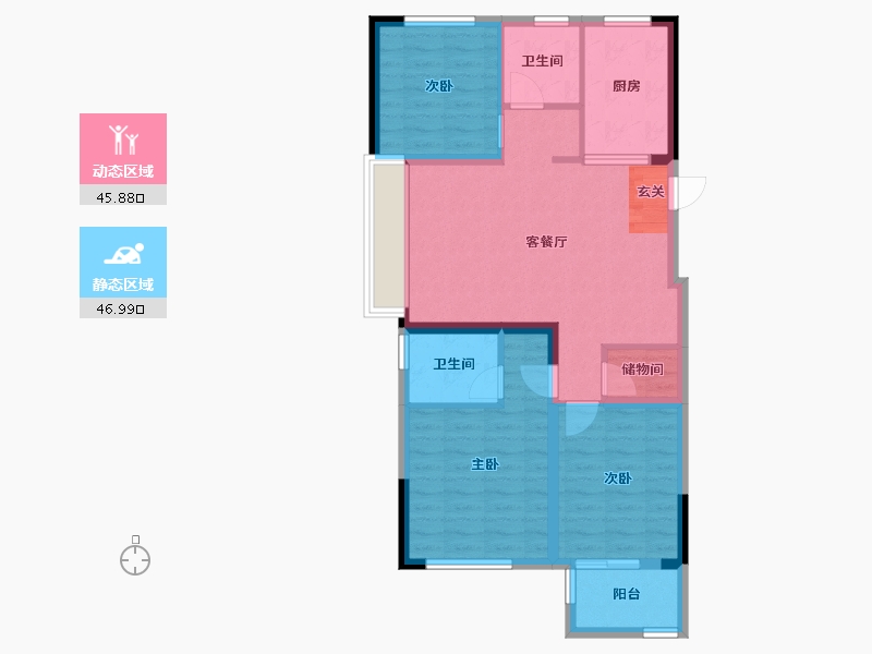 江苏省-苏州市-望熙雅苑-83.00-户型库-动静分区